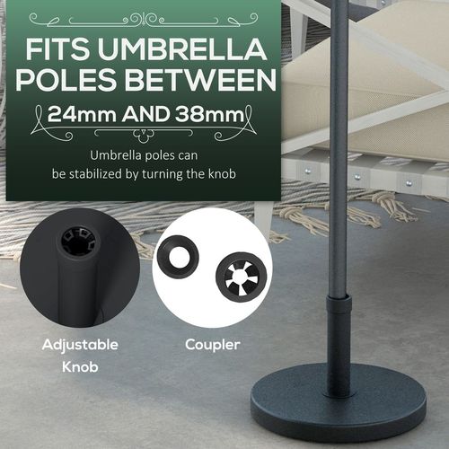 Outsunny 15kg Concrete Parasol Base Heavy Duty Round Umbrella Stand