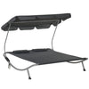 Double Hammock Swing Garden Outdoor Frame Sun Lounger Bed Beds Canopy w/ Pillows
