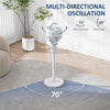 HOMCOM Pedestal Fan for Bedroom, Powerful Air Circulator with 3 Speed, White