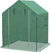 Outsunny Walk-in Greenhouse Cover Replacement with Door and Mesh Windows, Green