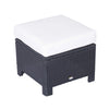 Premium Rattan Footstool Wicker Ottoman | Padded Seat Cushion | High Quality Furniture