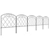 Outsunny 61 cm x 3 m Outdoor Picket Fence Panels with Panels, Swirls, Black