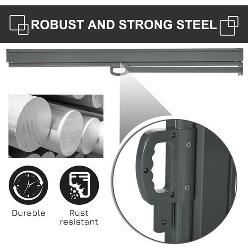 3x1.6M Retractable Side Awning Screen Fence Patio Privacy Divider Cream