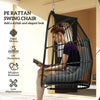 Outsunny Rattan Egg Chair with Installation Kit, Indoor Outdoor Swing Chair