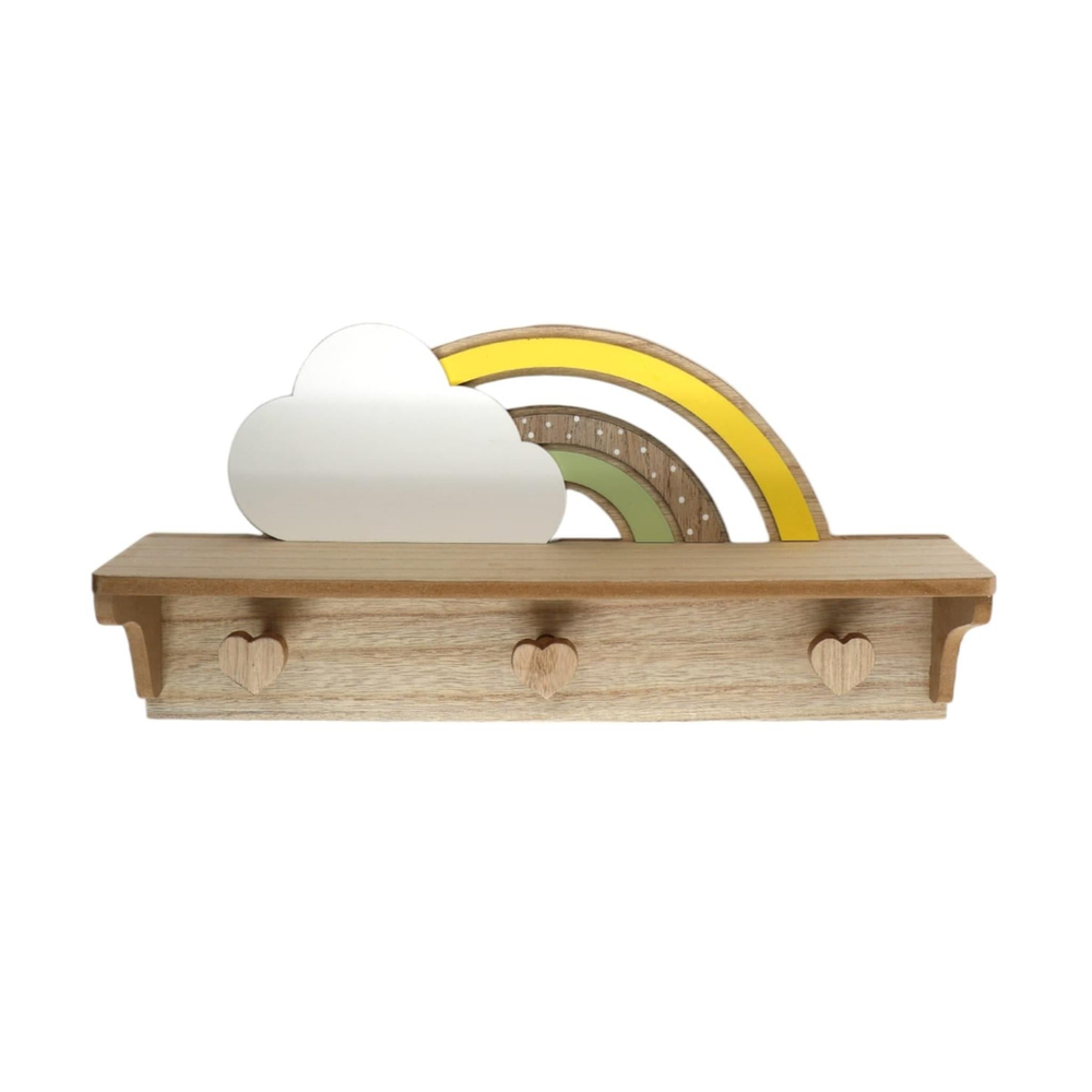 Magical Rainbow Cloud Shelf with Hooks