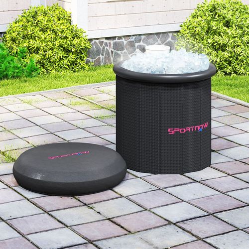 SPORTNOW Ice Bath Tub Outdoor, 300L Portable Cold Water Therapy Tub, Black