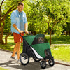 PawHut Pet Stroller Foldable Design with Cushion for M and L Dogs, Dark Green