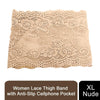 Premium Lace Thigh Band w/ Anti-Slip Cellphone Pocket - XL Nude. Anti-Chafing, Fashion Accessory, Protects Thighs. 90% Nylon, 10% Elastane