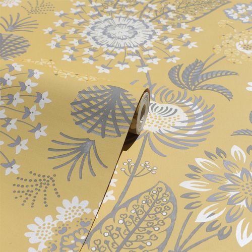 Vintage Bloom Mustard Yellow sw12 wallpaper