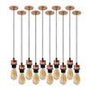 10 Pack Industrial Rose Gold Pendant Light, Lampshade Addable E27 Lamp Holder Light,