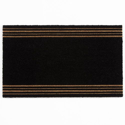 Astley 4 Stripes Latex Backed Coir 45x75cm Black Doormat