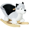HOMCOM Husky-Shaped Baby Rocking Horse with Seatbelt, for Ages 18-36 Months