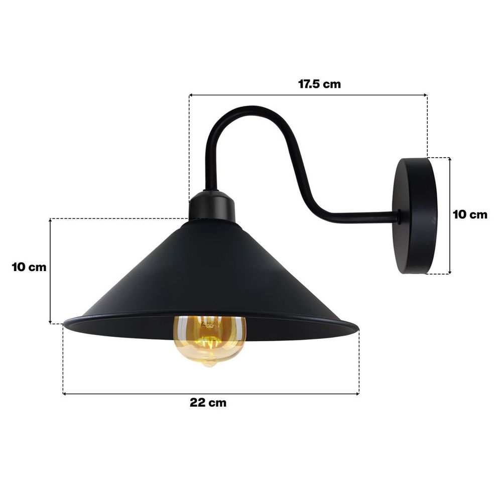 French Gold Wall Light Fixture, Black Wall Sconce - Elegant Vintage Design, E27 Base Socket, High-Quality Metal - 3-Year Warranty