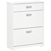 Tipping Shoe Cabinet Hall Organizer - Flip Drawers, 16 Pairs