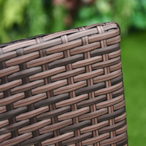 2 Seater Outdoor Rattan Armchair w/ Armrests Cushions Mixed Brown