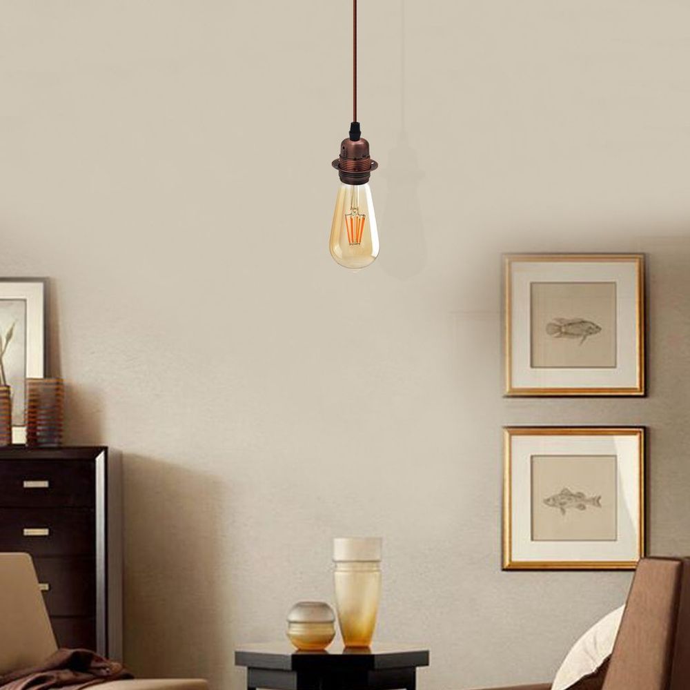 Vintage Industrial Copper Pendant Light Fitting, lampshade Holder Fitting  Set with 2m Cable.