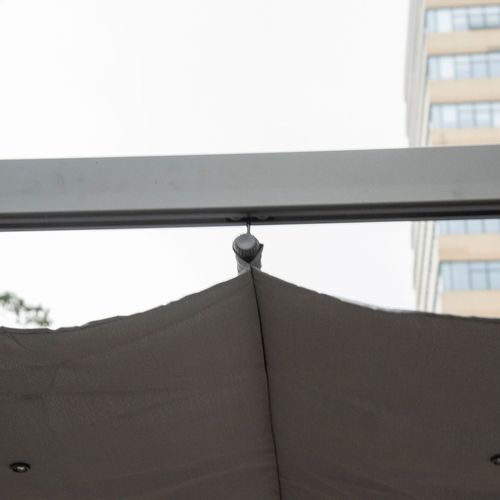 Outsunny 3x3(m) Pergola Gazebo Sun Shade Shelter Aluminium Garden Canopy, Grey