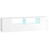 HOMCOM TV Unit Cabinet for TVs up to 60", TV Stand with LED Lights, White