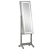HOMCOM Mirrored Jewellery Cabinet W/ LED Light Lockable Jewellery Armoire