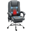 HOMCOM PU Leather Massage Office Chair, Reclining Desk Chair, Grey