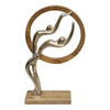 Stylish Abstract Ornament: Silver Couple | Wooden Circle | 31cm