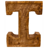 Hand Carved Wooden Embossed Letter I