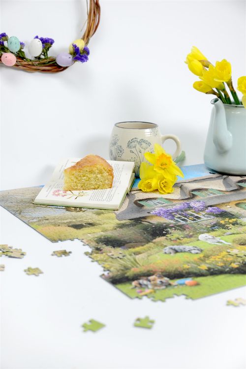 Dogs In A Spring Cottage Garden 1000 Piece Jigsaw Puzzle