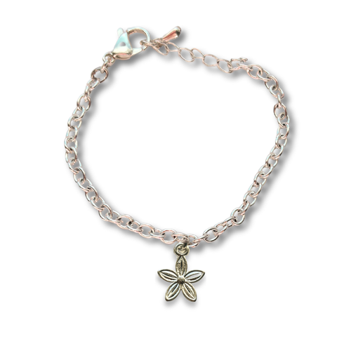 Happy Birthday Pink Flowers Gift Card & Dahlia Flower Chain Bracelet