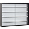 HOMCOM 5-Tier Wall Display Shelf Unit Cabinet w/ 4 Adjustable Shelves Glass Doors Home Office Ornaments 60x80cm Black/White