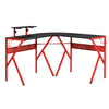 Gaming Desk L-ShapedPC Workstations Monitor Stand 49.25" x 49.25" x 29.5" Red
