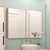 kleankin Double Door Bathroom Mirror Cabinet, Wall Mounted Bathroom Storage Cabinet, Soft Closing, 63L x 60Hcm