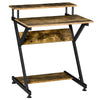 Premium Computer Desk: R-Shaped, Brown, Monitor Shelf, Storage. High-Quality, Space-Saving Design!