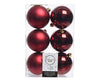 Shatterproof Deep Red Bauble  8cm Pack of 6 - Christmas
