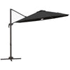 Outsunny 3m LED Cantilever Parasol Outdoor with Base Solar Lights Dark Grey