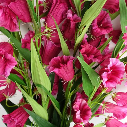 Pack of 6 x 100cm Trumpet Artificial Flower Stem Fuchsia Pink