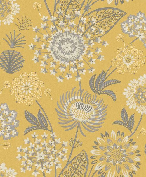 Vintage Bloom Mustard Yellow sw12 wallpaper