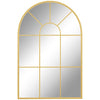 HOMCOM Modern Arched Window Wall Mirror for Bedroom, 91x60cm, Gold Tone