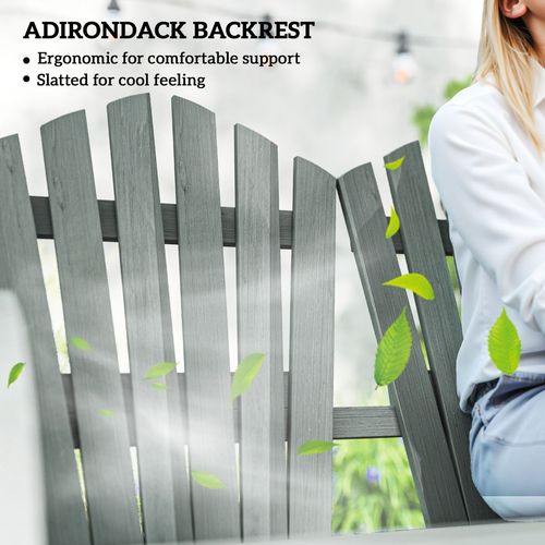 Outsunny 2 Seater Garden Bench w/ Wheel-Shaped Armrests Grey