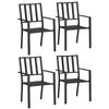 Outsunny Metal Stackable Garden Chairs - Set of 4, Black