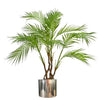 90cm Artificial Areca Palm Plant Twisted Detail Trunk with Silver Metal Plater