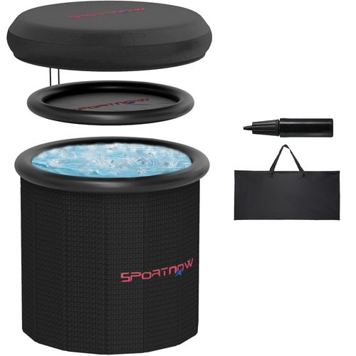 SPORTNOW Ice Bath Tub Outdoor, 300L Portable Cold Water Therapy Tub, Black