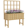 Premium Wooden Raised Planter w/ Trellis | Drain Holes | High-Quality Elevated Garden Bed