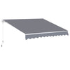3x2.5m Manual Awning Canopy Sun Shade Shelter with Winding Handle, Grey