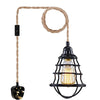 Fabric Hemp Flex Cable kit Plug In Pendant Lamp Light E27 Fitting Vintage Lamp
