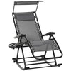 Folding Recliner Chair Outdoor Lounge Rocker Zero-Gravity Seat, Grey
