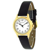 Sekonda Ladies Basic Gold Plated White Dial Black Leather Strap Watch 4134