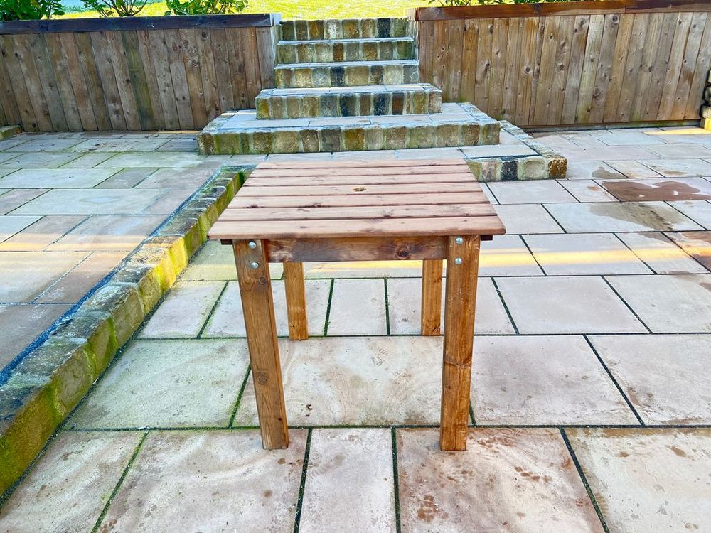 Bistro Table - Charles Taylor. UK-made, FSC wood. Indoor/outdoor use. Water repellent, rustproof bolts. 10yr guarantee. White glove delivery.