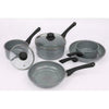 5-Pcs Forged Carbon Steel Marble Ceramic Non-Stick Kitchen Set - Saucepan & Frying Pan Combo