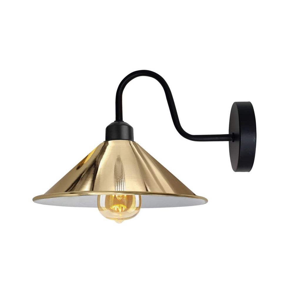 French Gold Wall Light Fixture, Black Wall Sconce - Elegant Vintage Design, E27 Base Socket, High-Quality Metal - 3-Year Warranty