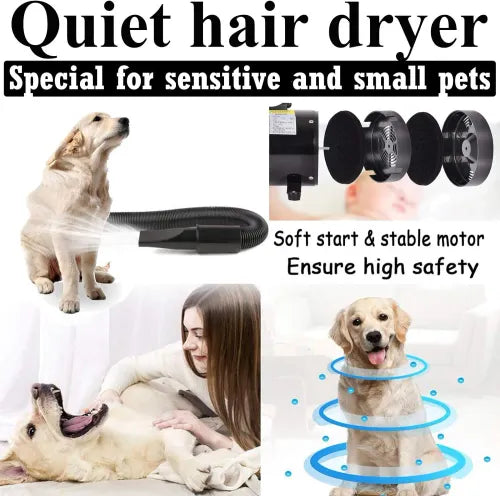 VickyHome Motorcycle Car Bike Vechicle Power Dryer, Portable Blower & Blaster Pet Dog Grooming Dryer- Dry and Dust,Black/Pink